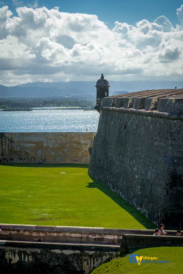 Moat walls and sentry tower "Garita" - El Morro Fort